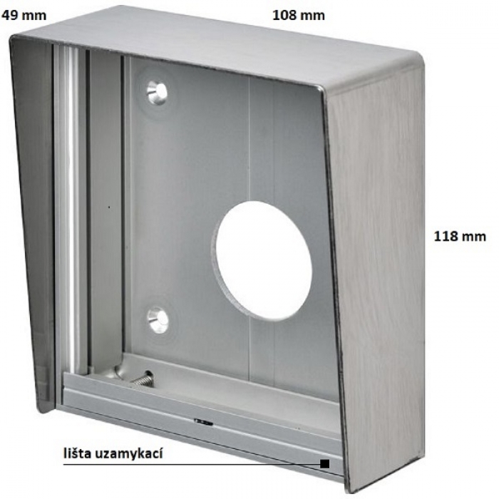 Krabice montážní nad omítku se stříškou GARANT jeden modul hliníkový profil