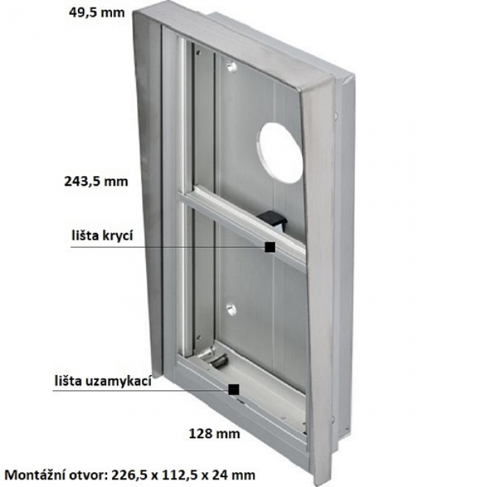 Krabice montážní pod omítku se stříškou GARANT dva moduly vertikální hliníkový profil