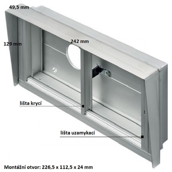 Krabice montážní pod omítku se stříškou GARANT dva moduly horizontální hliníkový profil