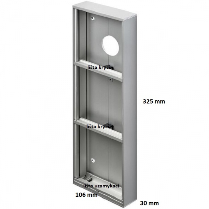 Krabice montážní nad omítku GARANT tři moduly hliníkový profil