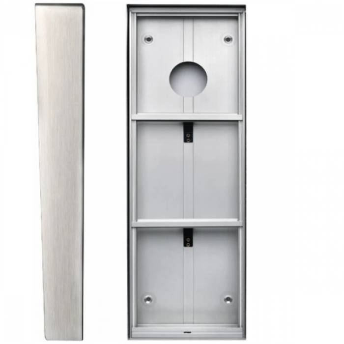 Krabice montážní nad omítku se stříškou GARANT tři moduly vertikální hliníkový profil