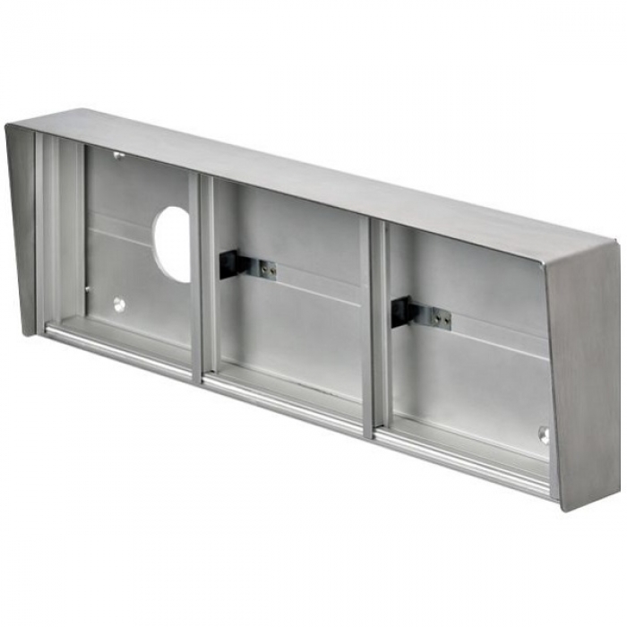 Krabice montážní nad omítku se stříškou GARANT tři moduly horizontální hliníkový profil