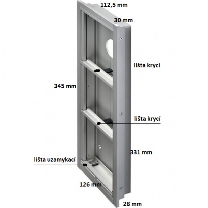 Krabice montážní pod omítku GARANT tři moduly hliníkový profil
