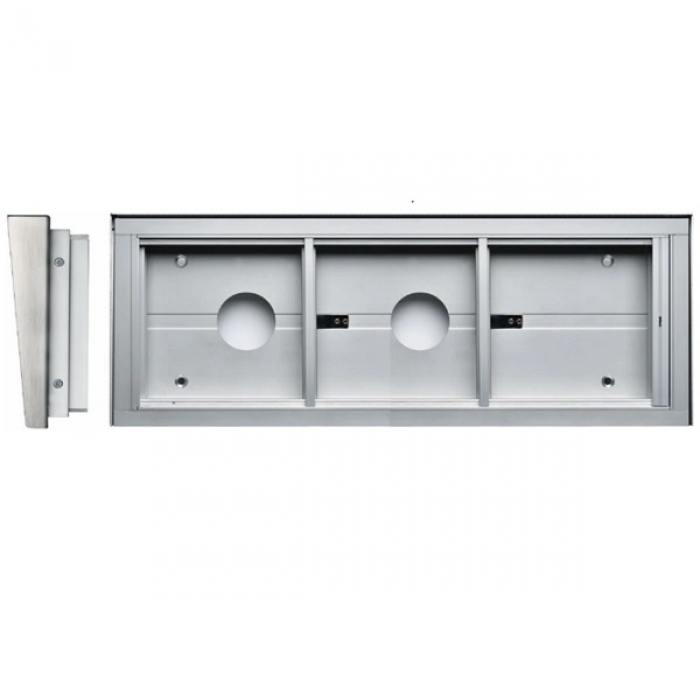 Krabice montážní pod omítku se stříškou GARANT tři moduly horizontální hliníkový profil