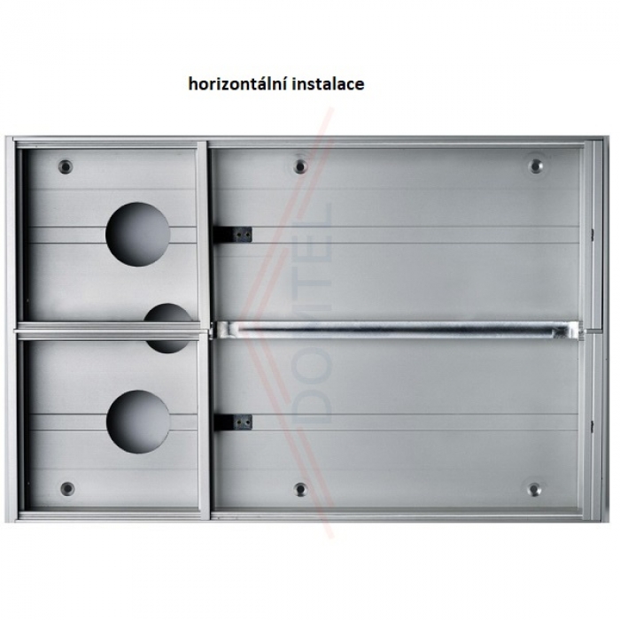 Krabice montážní nad omítku GARANT dva moduly a čtyřmodulový jmenovník hliníkový profil