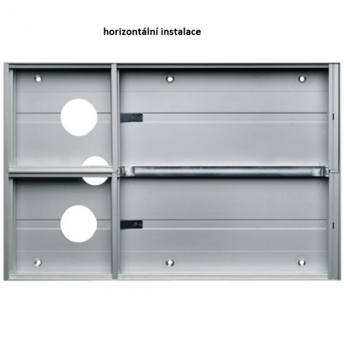 Krabice montážní pod omítku GARANT dva moduly a čtyřmodulový jmenovník hliníkový profil