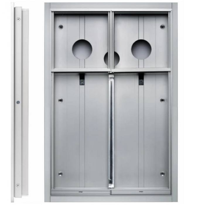 Krabice montážní pod omítku GARANT dva moduly a čtyřmodulový jmenovník hliníkový profil