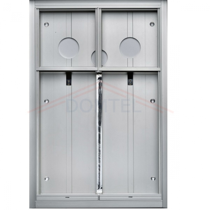 Krabice montážní pod omítku GARANT dva moduly a čtyřmodulový jmenovník hliníkový profil