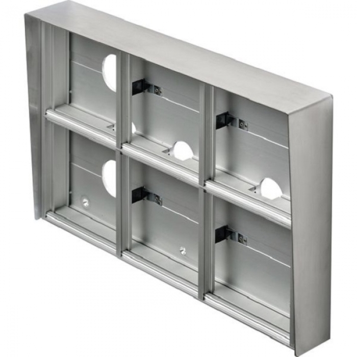 Krabice montážní nad omítku se stříškou GARANT šest modulů horizontální hliníkový profil