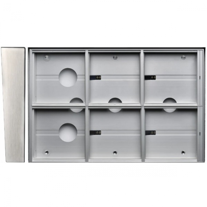 Krabice montážní nad omítku se stříškou GARANT šest modulů horizontální hliníkový profil