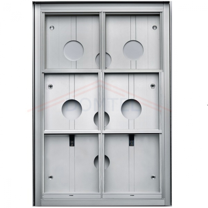 Krabice montážní pod omítku se stříškou GARANT šest modulů vertikální hliníkový profil