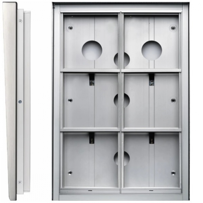 Krabice montážní pod omítku se stříškou GARANT šest modulů vertikální hliníkový profil