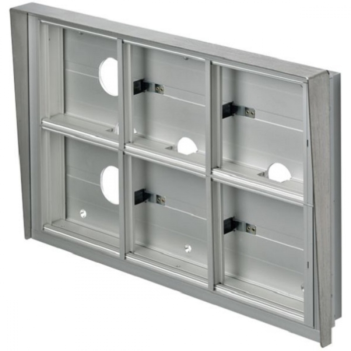 Krabice montážní pod omítku se stříškou GARANT šest modulů horizontální hliníkový profil