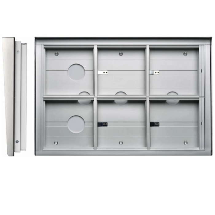 Krabice montážní pod omítku se stříškou GARANT šest modulů horizontální hliníkový profil