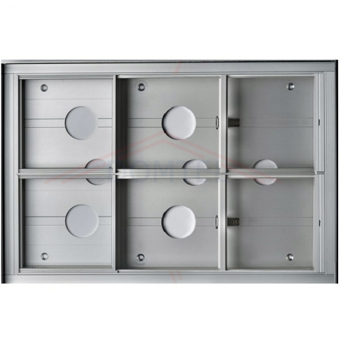 Krabice montážní pod omítku se stříškou GARANT šest modulů horizontální hliníkový profil