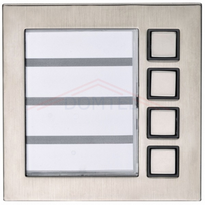 Tlačítka GARANT domácí telefony 2-BUS a videotelefony čtyři vyzváněcí tlačítka barva nerez