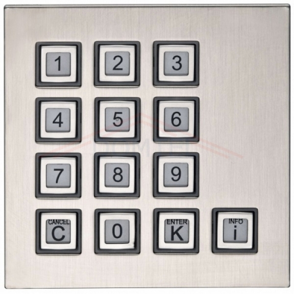 Číselnice tlačítková GARANT domácí telefony 2-BUS a videotelefony funkční a programovací tlačítka barva nerez