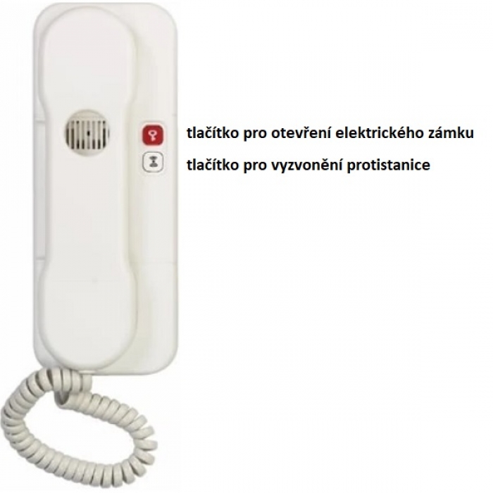Domácí telefon DT37 TESLA 4+n vyzvánění elektronické, volba protistanice, barva bílá