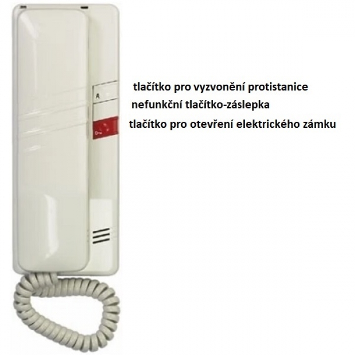 Domácí telefon DT52 TESLA 4+n vyzvánění elektronické, volba protistanice, barva bílá