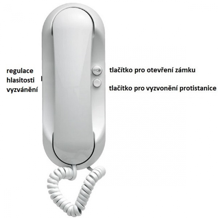 Domácí telefon DT22 ESO TESLA 4+n vyzvánění elektronické s regulací, piezo, volba protistanice, barva bílá