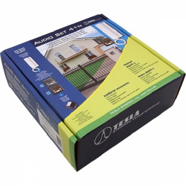 Domovní telefony TESLA 4+n sada elektrický vrátný antika měděná, domácí telefon, síťový napaječ