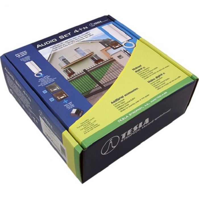 Domovní telefony TESLA 4+n sada elektrický vrátný antika měděná, domácí telefon, síťový napaječ