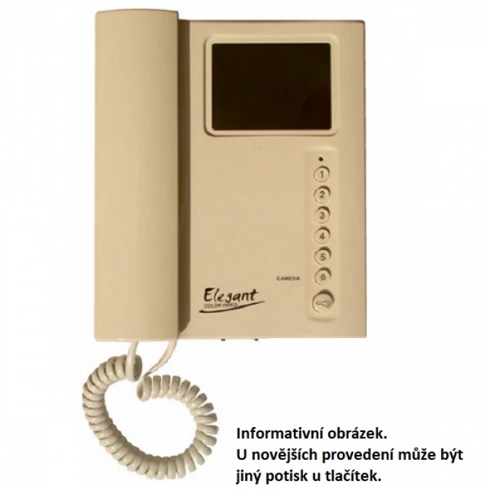 Domovní videotelefon DVT 05 ELEGANT TESLA VIDEO  3,5"barevný LCD displej, interkom, paměť SD karta, barva slonová kost