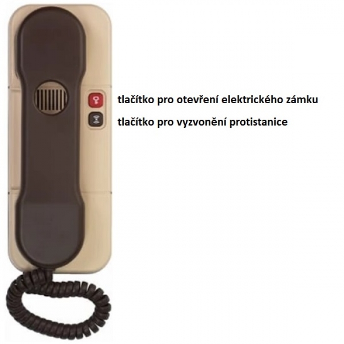Domácí telefon DT37 TESLA 4+n vyzvánění elektronické, volba protistanice, barva hnědá-béžová