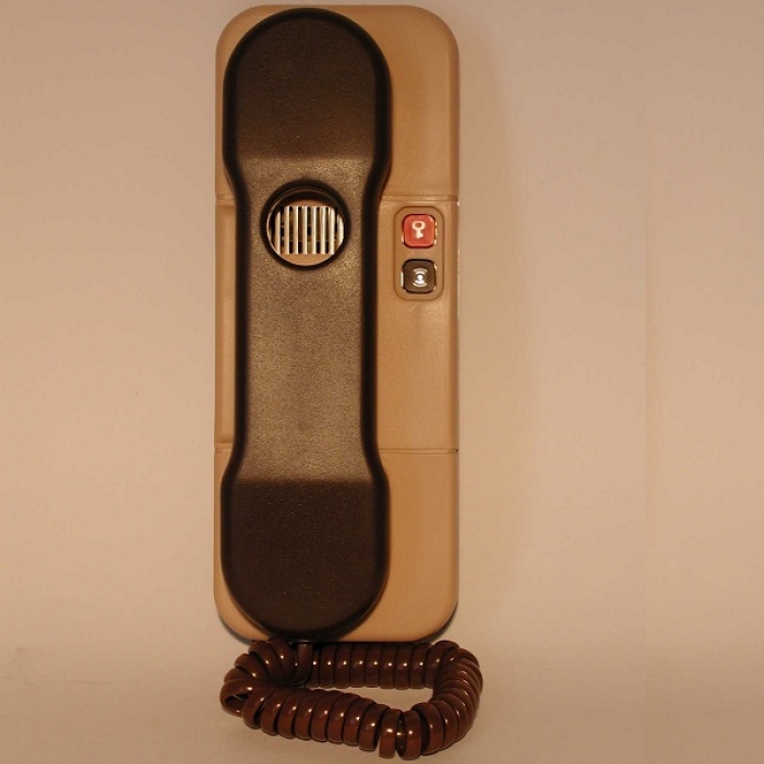 Domácí telefon DT37 TESLA 4+n vyzvánění elektronické, volba protistanice, barva hnědá-béžová
