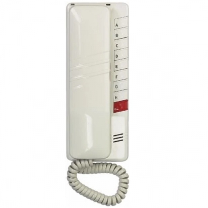 Domácí telefon DT52 TESLA 4+n vyzvánění elektronické, volba protistanice 8 tlačítek, barva bílá