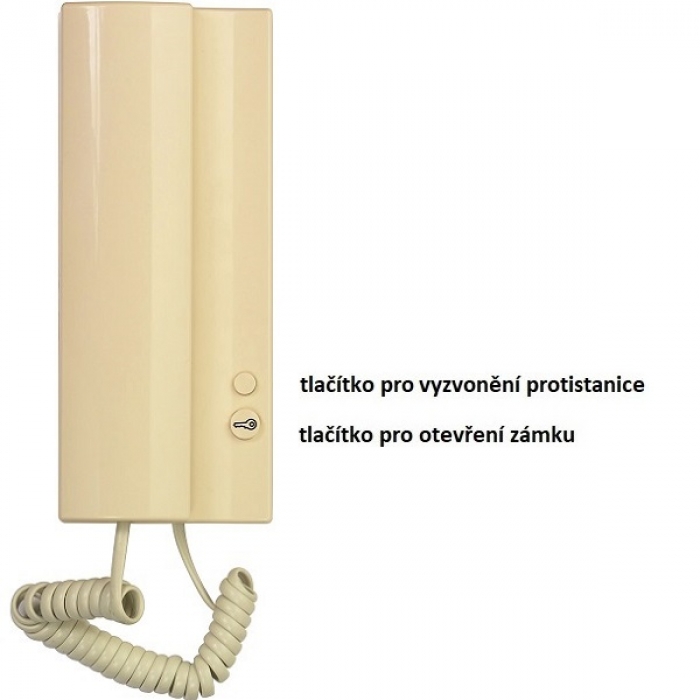 Domácí telefon DT02 ELEGANT TESLA 4+n vyzvánění elektronické, volba protistanice, barva slonová kost