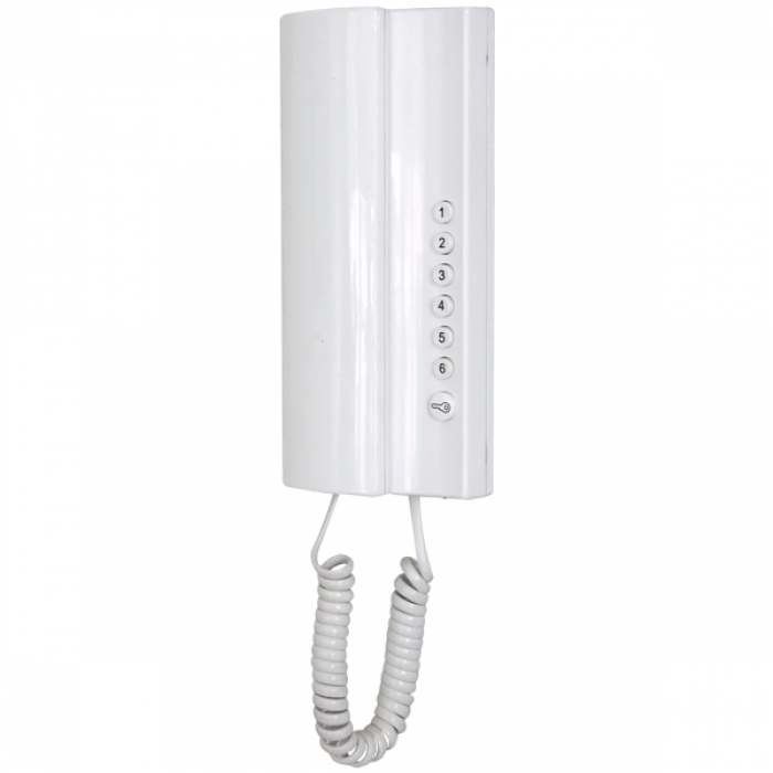 Domovní telefon DT03 ELEGANT TESLA 2-BUS interkom, regulace hlasitosti vyzvánění, barva bílá