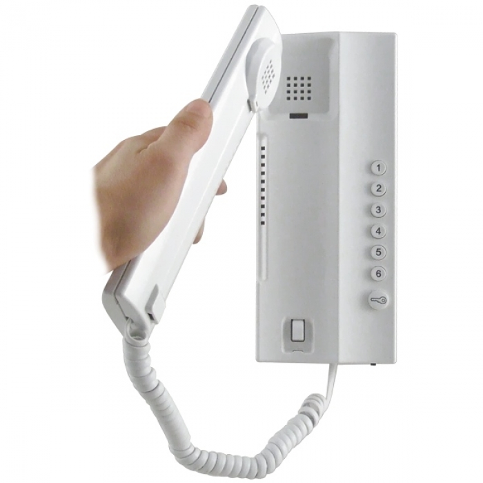 Domovní telefon DT03 ELEGANT TESLA 2-BUS interkom, regulace hlasitosti vyzvánění, barva bílá