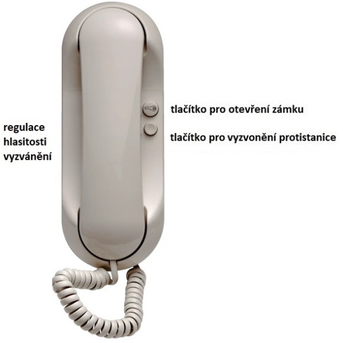 Domácí telefon DT22 ESO TESLA 4+n vyzvánění elektronické s regulací, piezo, volba protistanice, barva slonová kost