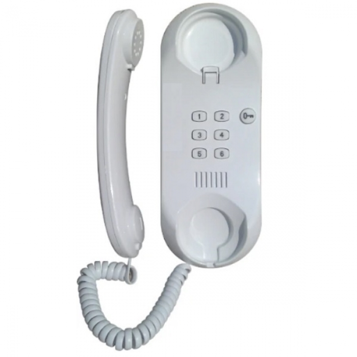 Domovní telefon DT23 ESO TESLA 2-BUS interkom, regulace hlasitosti vyzvánění a hovoru, barva bílá