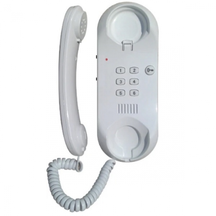 Domovní telefon DT23 ESO TESLA 2-BUS interkom, regulace hlasitosti vyzvánění a hovoru, signalizační LED, barva bílá