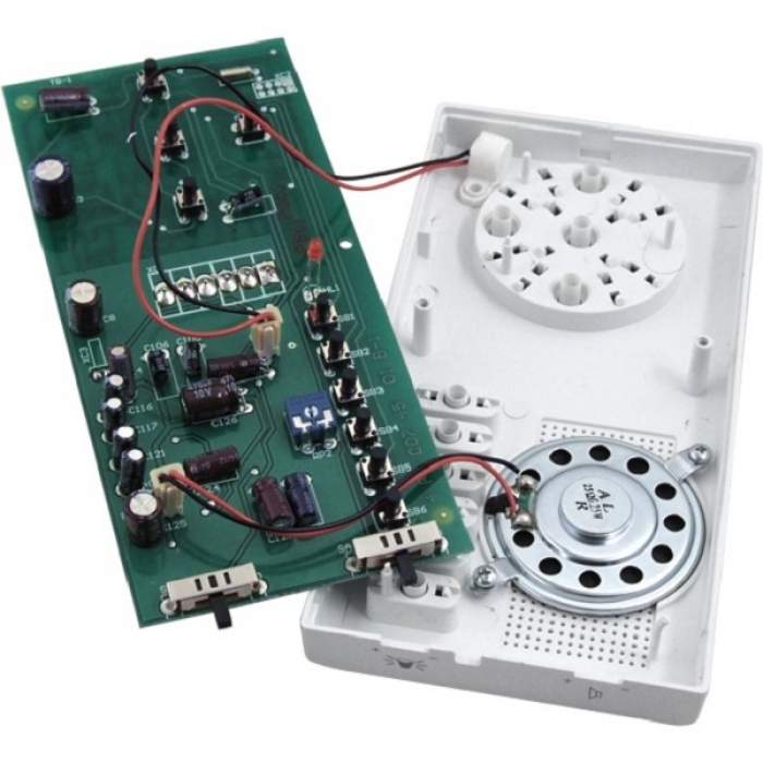 Domovní telefon DT 42 TESLA 2-BUS interkom, regulace hlasitosti vyzvánění a hovoru, signalizační LED, barva bílá