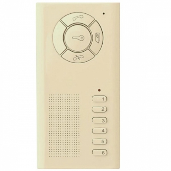 Domovní telefon DT 42 TESLA 2-BUS interkom, regulace hlasitosti vyzvánění a hovoru, signalizační LED, barva slonová kost