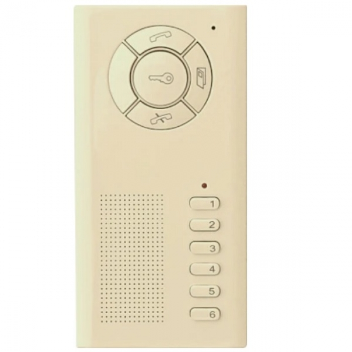 Domovní telefon DT 42 TESLA 2-BUS interkom, regulace hlasitosti vyzvánění a hovoru, signalizační LED, barva slonová kost