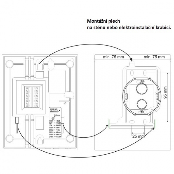 Domovní videotelefon DVT 45 TESLA VIDEO 5" barevný LCD displej, interkom, paměť SD karta, barva stříbrná