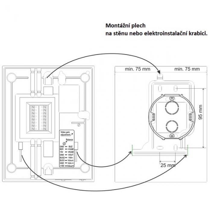 Domovní videotelefon DVT 45 TESLA VIDEO 5" barevný LCD displej, interkom, paměť SD karta, barva bílá