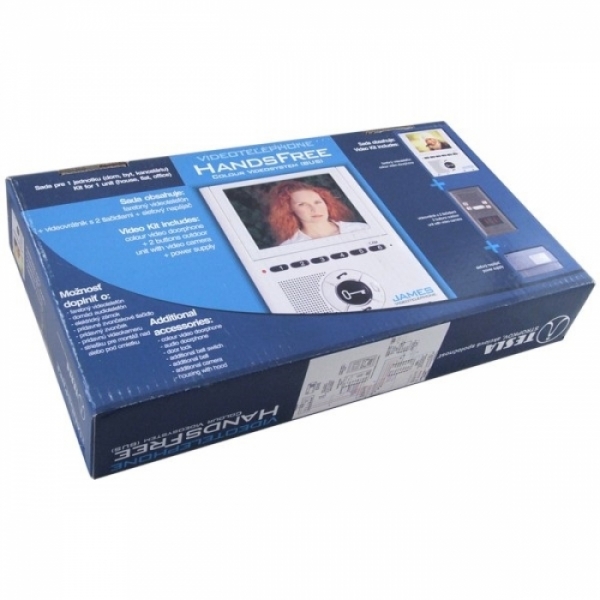 Domovní videotelefony TESLA sada videovrátný nerez inox, domácí videotelefon hands-free, síťový napaječ