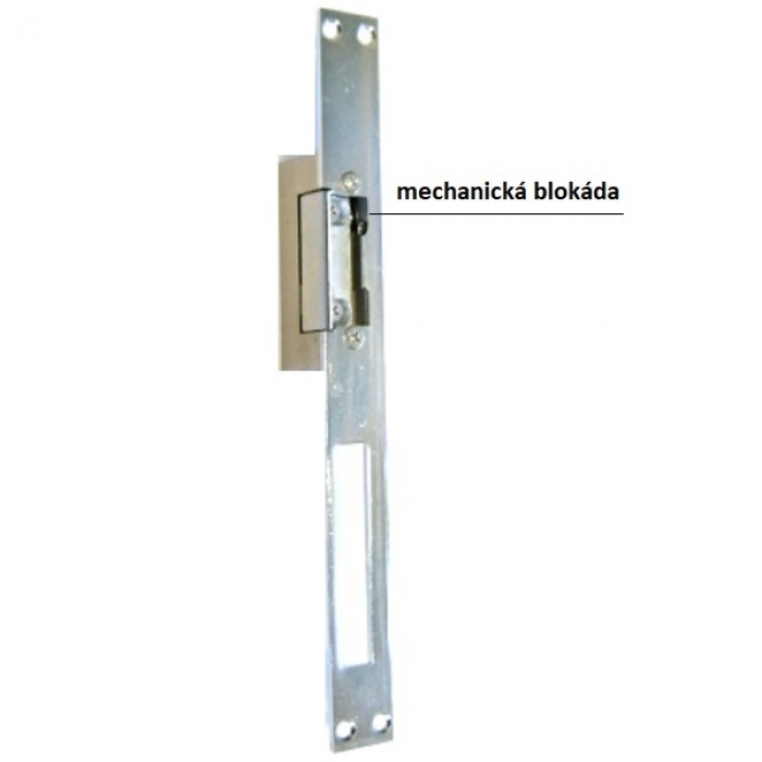 Elektrický zámek otvírač DC 11,5-12,2V/0,17A, dlouhá lišta, nastavitelná západka, aretace, inverzní