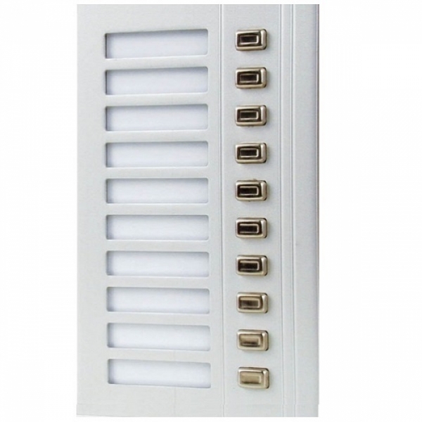 Tlačítka domovní telefony TESLA 4+n GUARD deset tlačítek