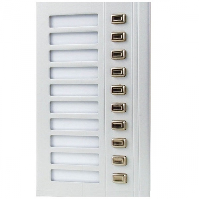 Tlačítka domovní telefony TESLA 4+n GUARD deset tlačítek