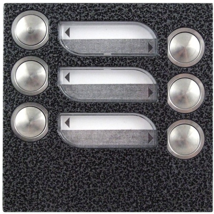 Tlačítka domácí telefony TESLA 4+n šest vyzváněcích tlačítek barva antika stříbrná