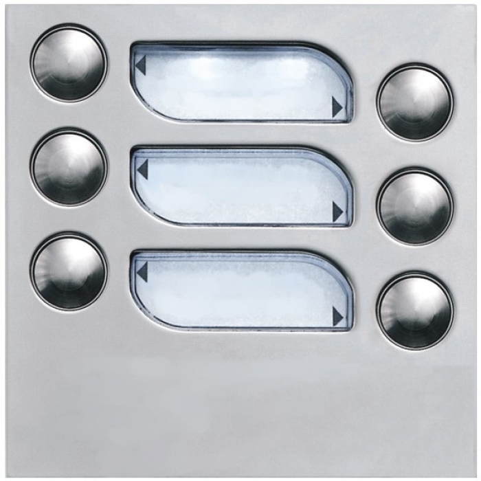 Tlačítka domácí telefony TESLA 4+n šest vyzváněcích tlačítek barva nerez inox