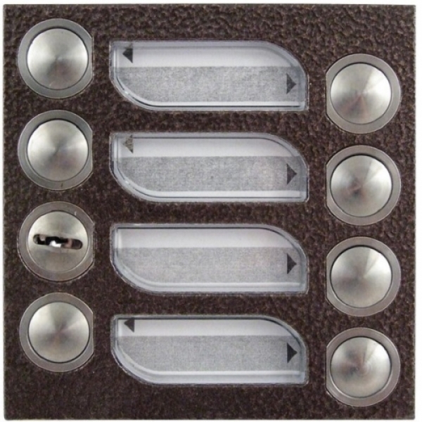 Tlačítka domácí telefony TESLA 4+n sedm vyzváněcích tlačítek zámek barva antika měděná