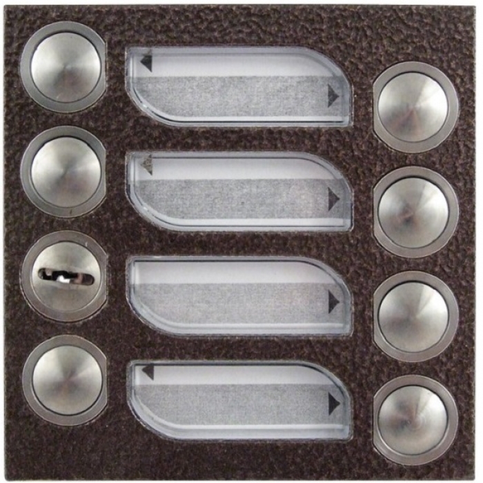 Tlačítka domácí telefony TESLA 4+n sedm vyzváněcích tlačítek zámek barva antika měděná