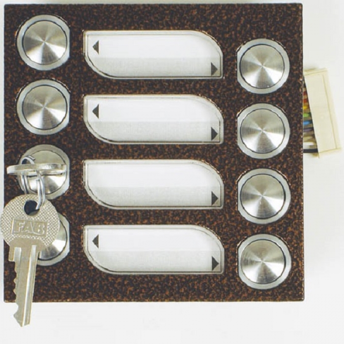 Tlačítka domácí telefony TESLA 4+n sedm vyzváněcích tlačítek zámek barva antika měděná